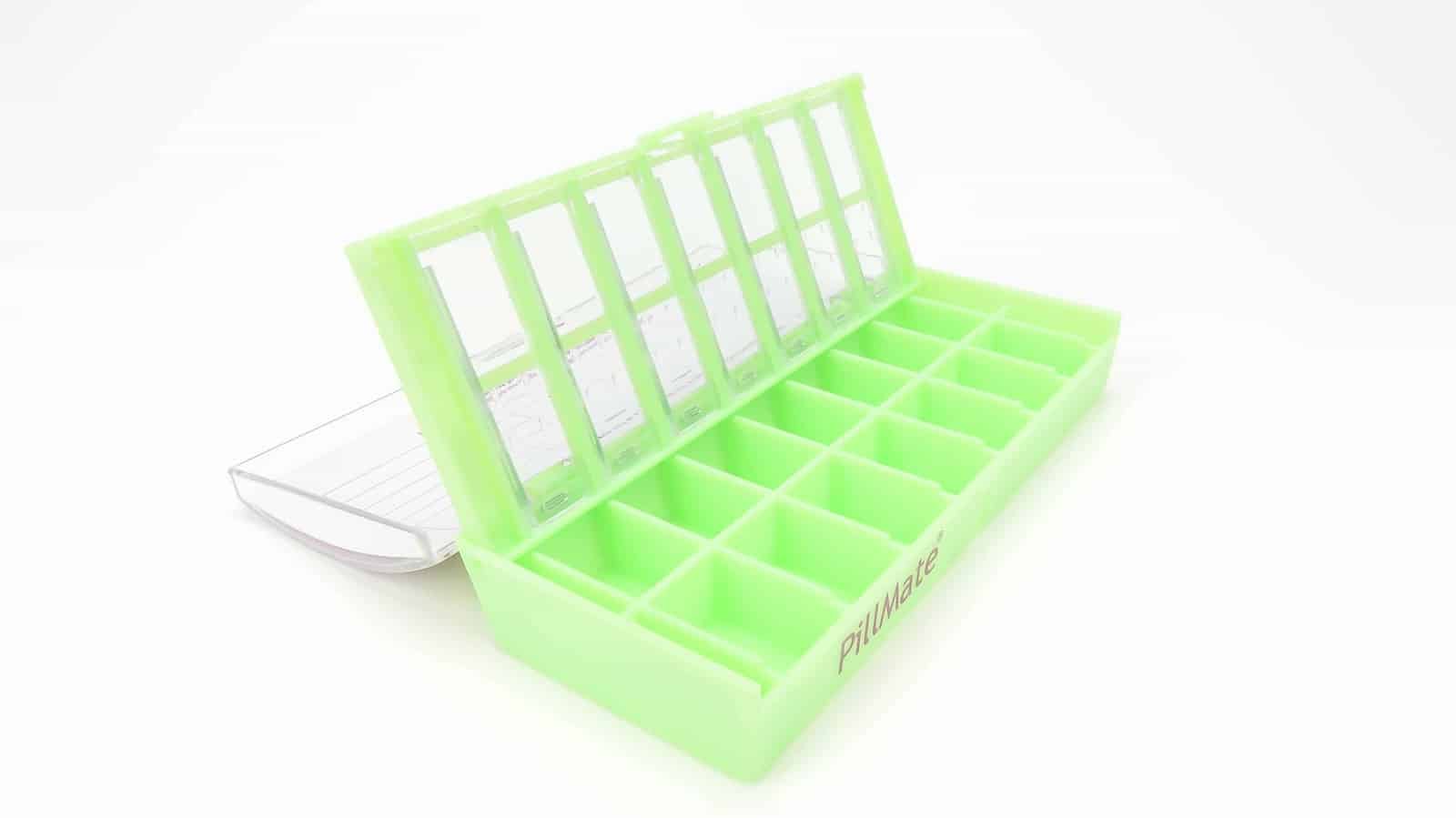 Twice Daily Dose Pill Box Dispenser With 7 Days Weekly Compartments