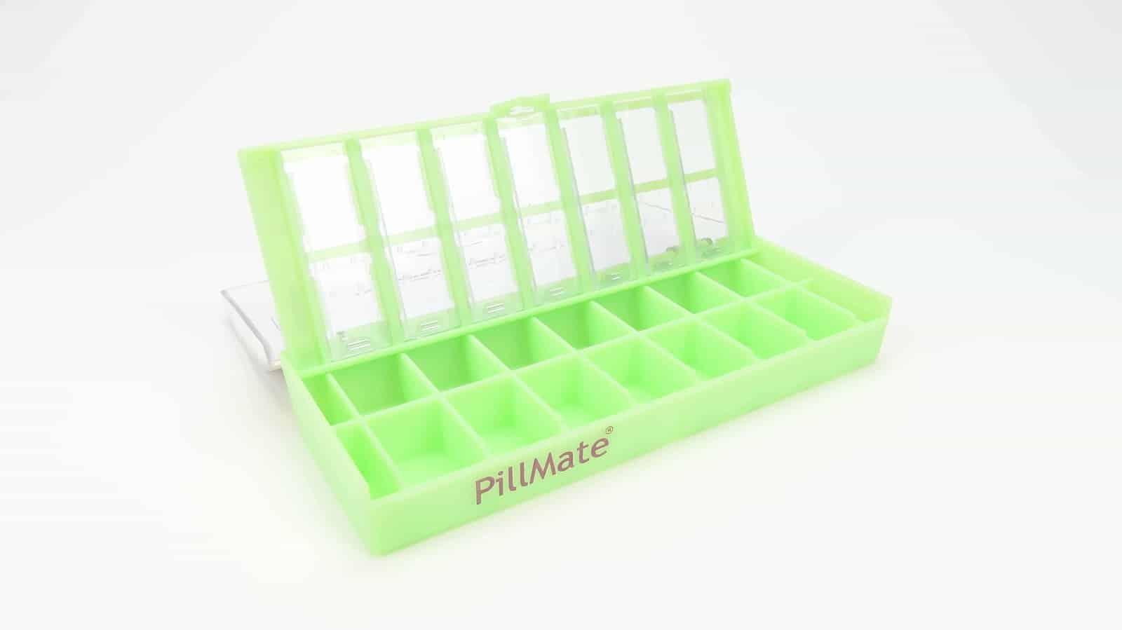 Twice Daily Dose Pill Box Dispenser With 7 Days Weekly Compartments