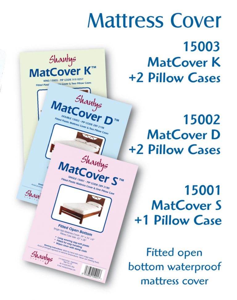 Fitted Plastic Mattress Cover with Pillow Case Shantys Pillmate