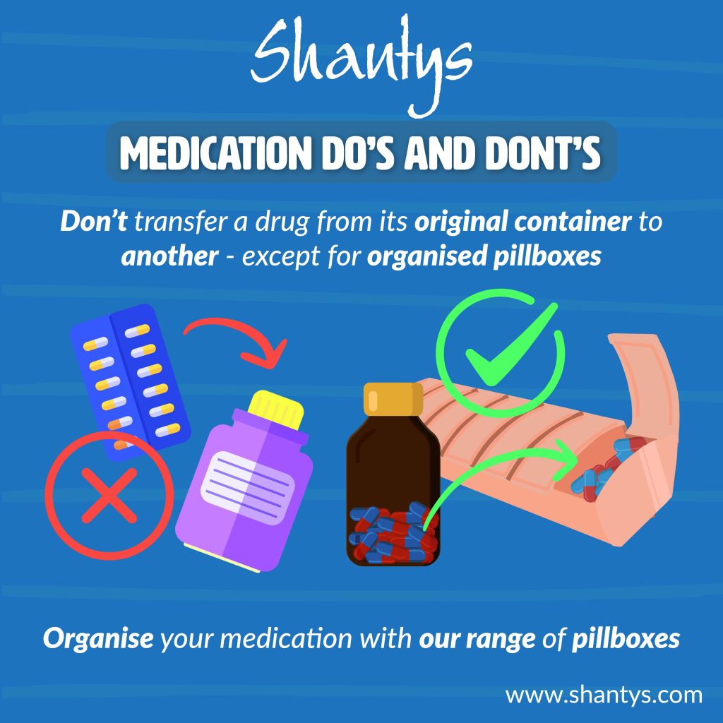 Dont Transfer A Drug From Its Original Container To Another Except For Pillboxes V001 001